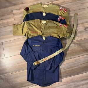 Boy Scouts of America‎ Lot of 4 and Brass Belt Shirts Kids Small